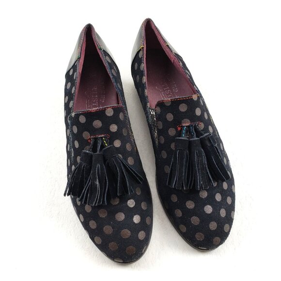 L'Artiste by Spring Step Shoes - L'Artiste Spring Step Klasik Loafer Women 9 40 Black Suede Polka Dot Tassel Shoe